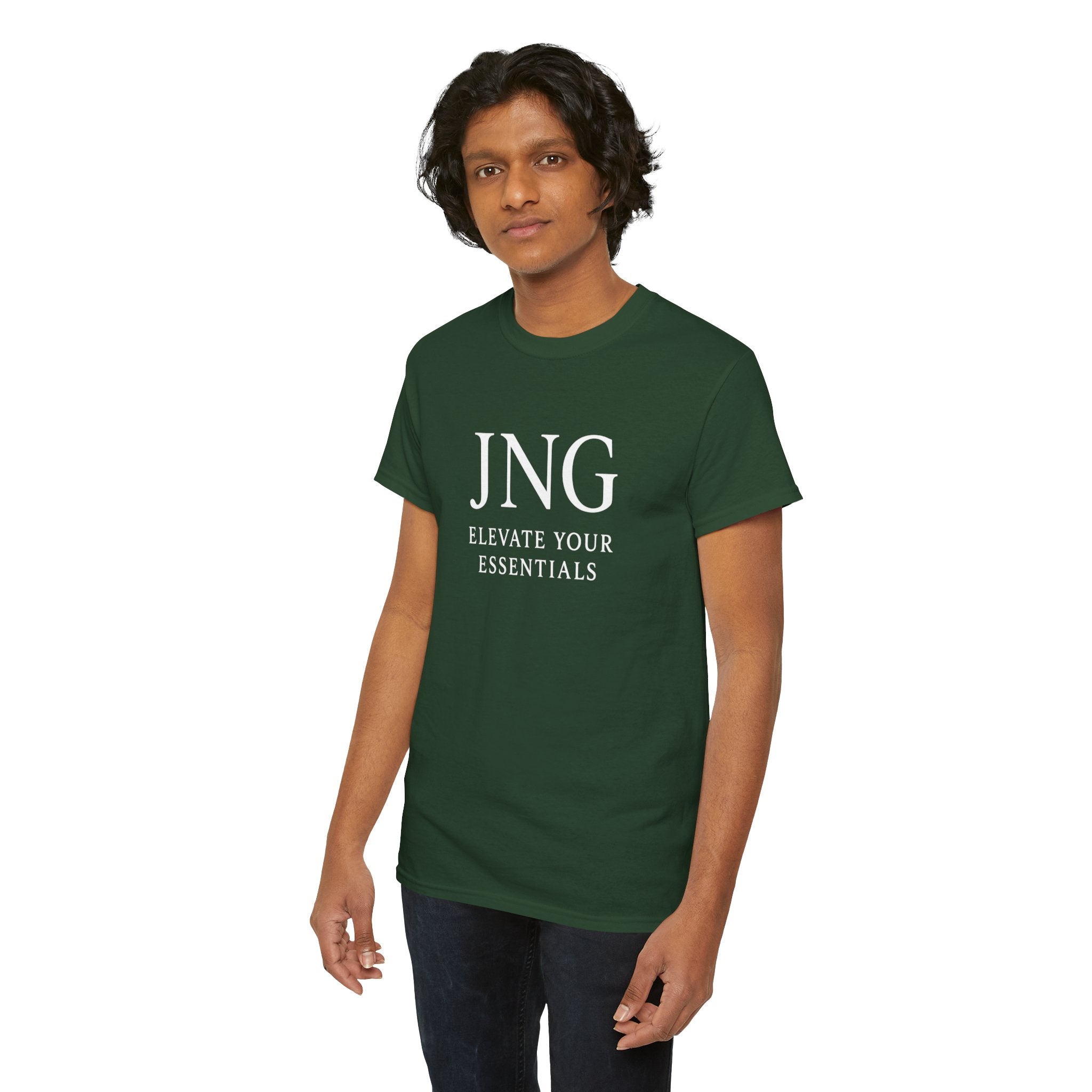 JNG “Elevate Your Essentials” Tee  Minimalist Premium Logo T-Shirt