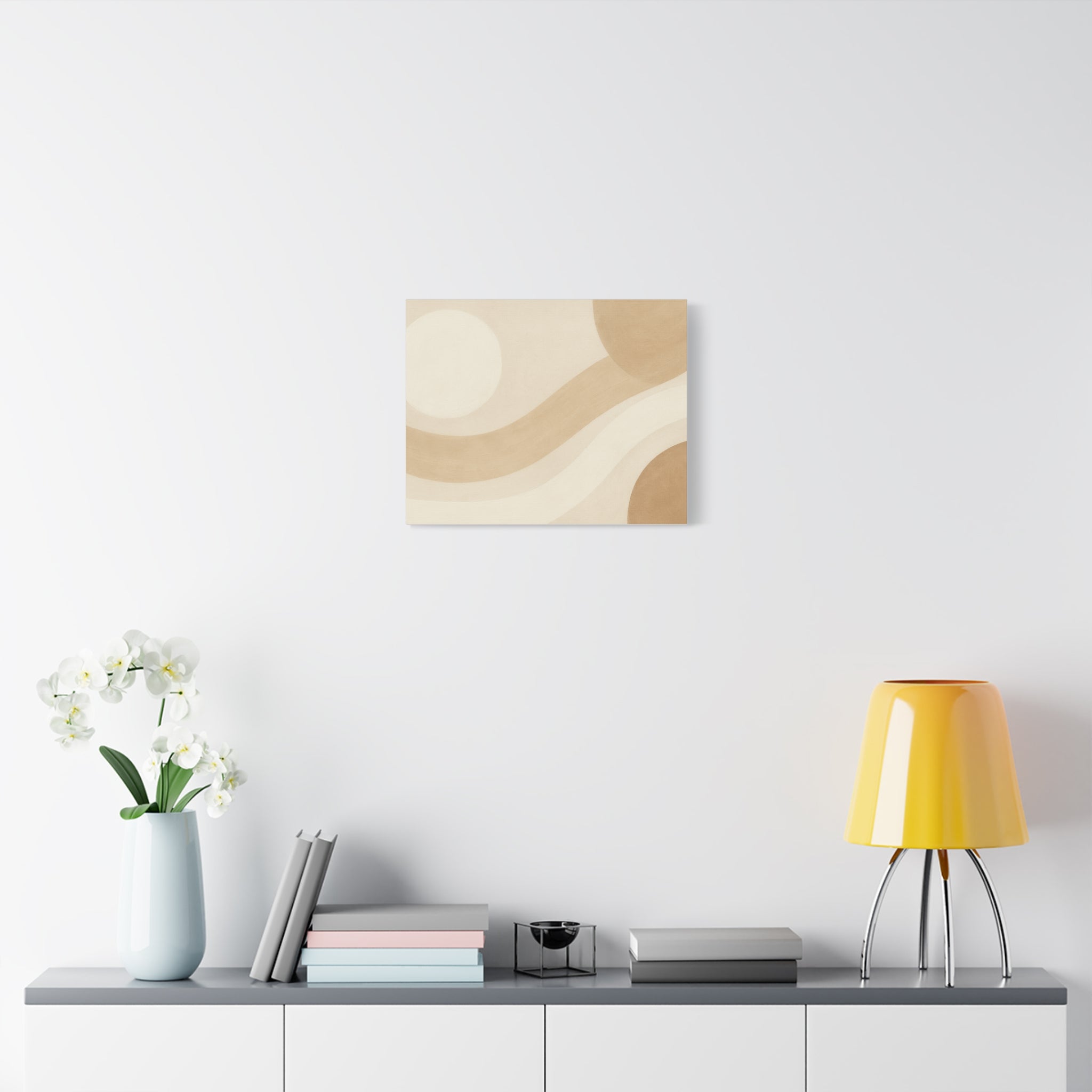 Abstract Neutral Wave Canvas Art – Beige Minimalist Wall Decor