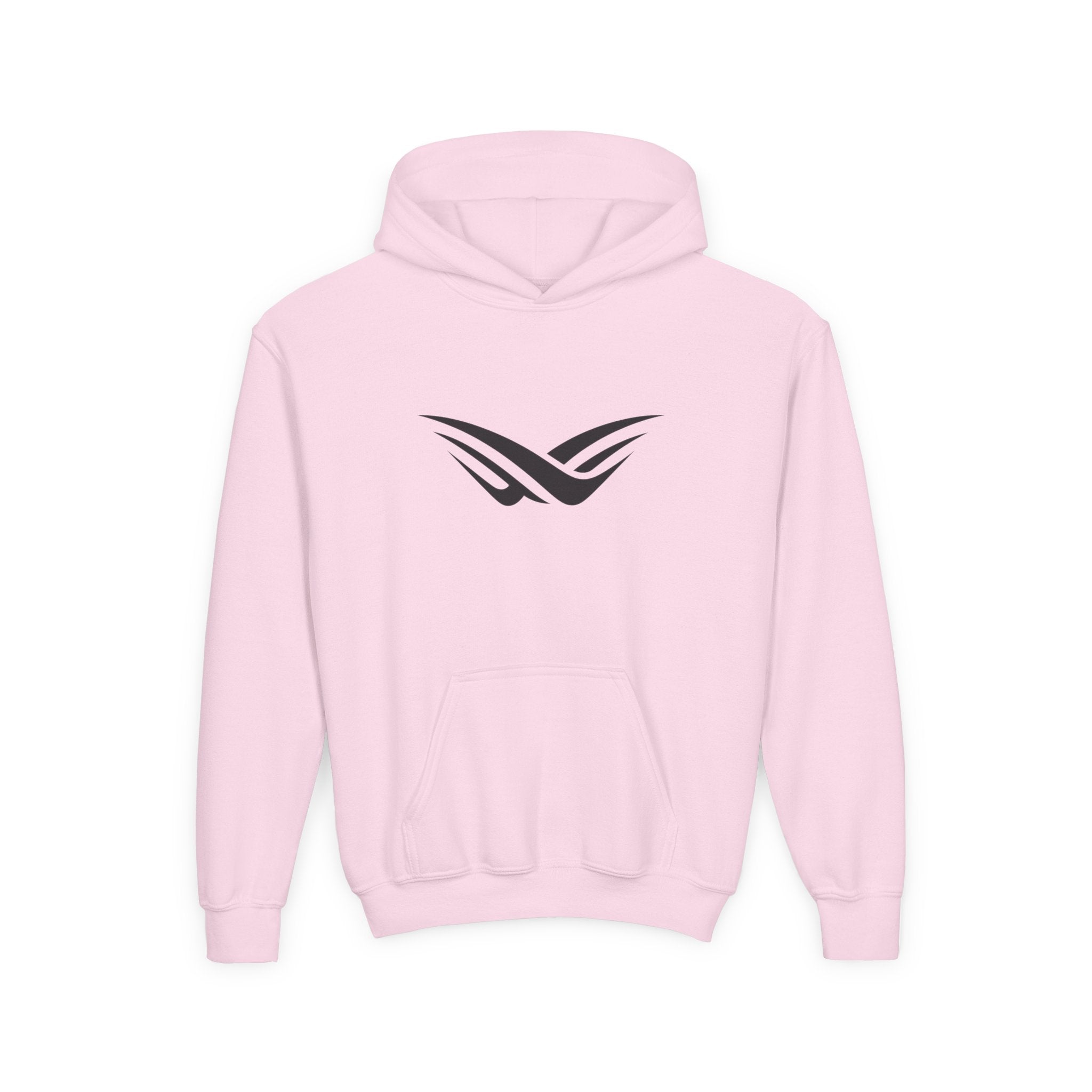 Youth Hoodie with Minimal Wave Logo — Casual Kids Pullover