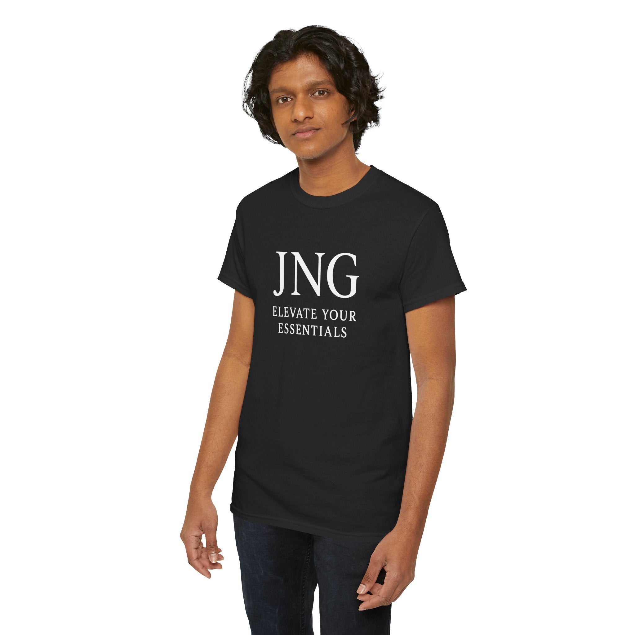 JNG “Elevate Your Essentials” Tee  Minimalist Premium Logo T-Shirt