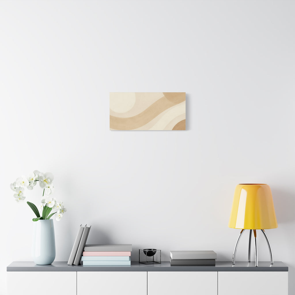 Abstract Neutral Wave Canvas Art – Beige Minimalist Wall Decor