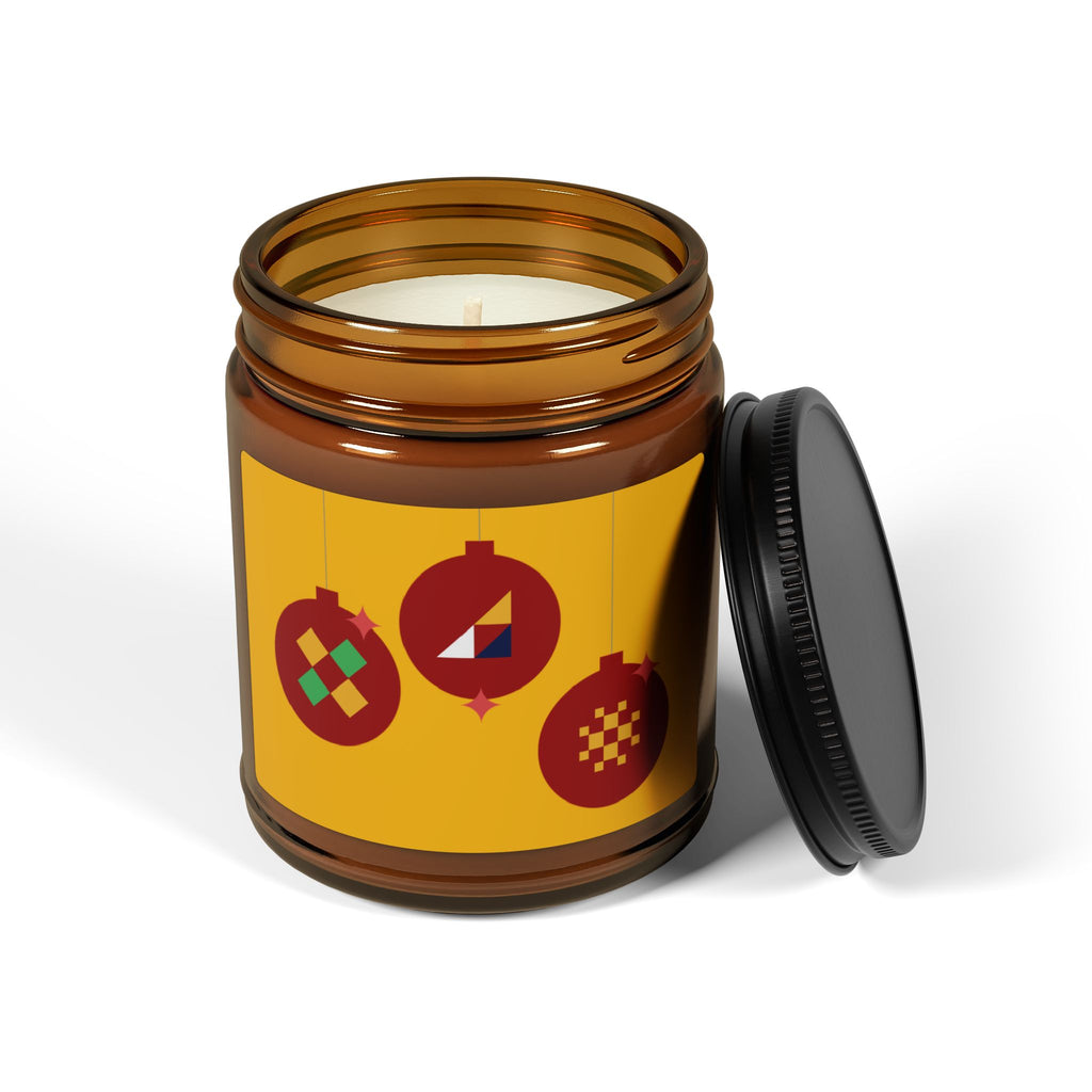 Holiday Ornament Soy Candle — Amber Jar Scented Candle (Multi-Size)