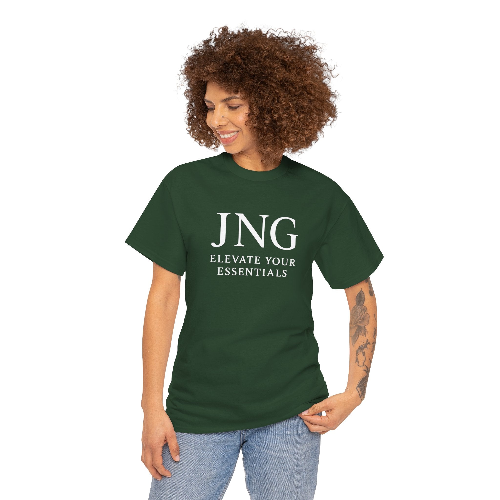 JNG “Elevate Your Essentials” Tee  Minimalist Premium Logo T-Shirt