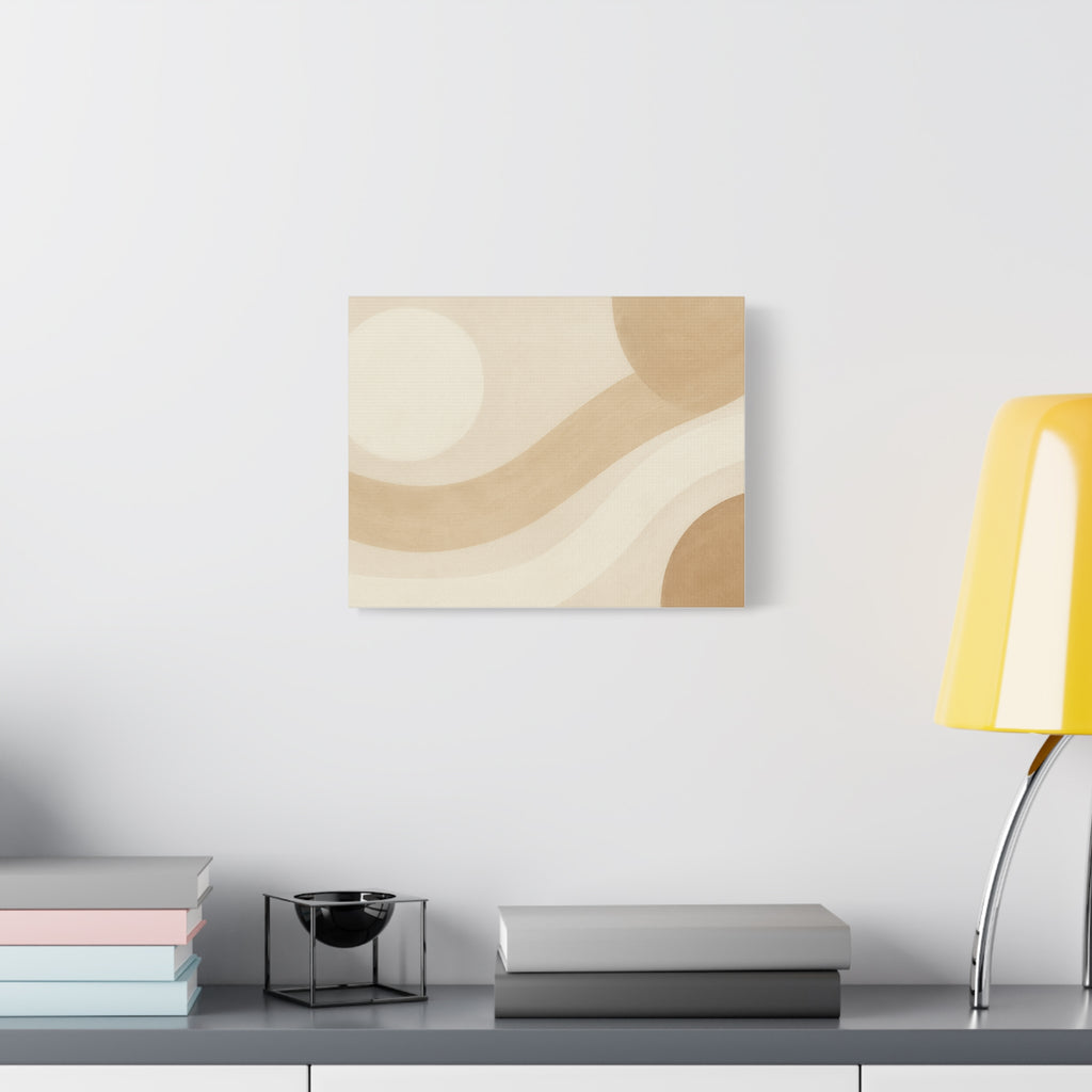Abstract Neutral Wave Canvas Art – Beige Minimalist Wall Decor