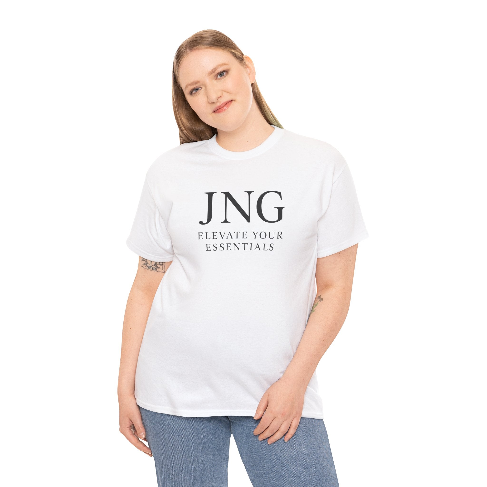 JNG “Elevate Your Essentials” Tee — Minimalist Premium Logo T-Shirt