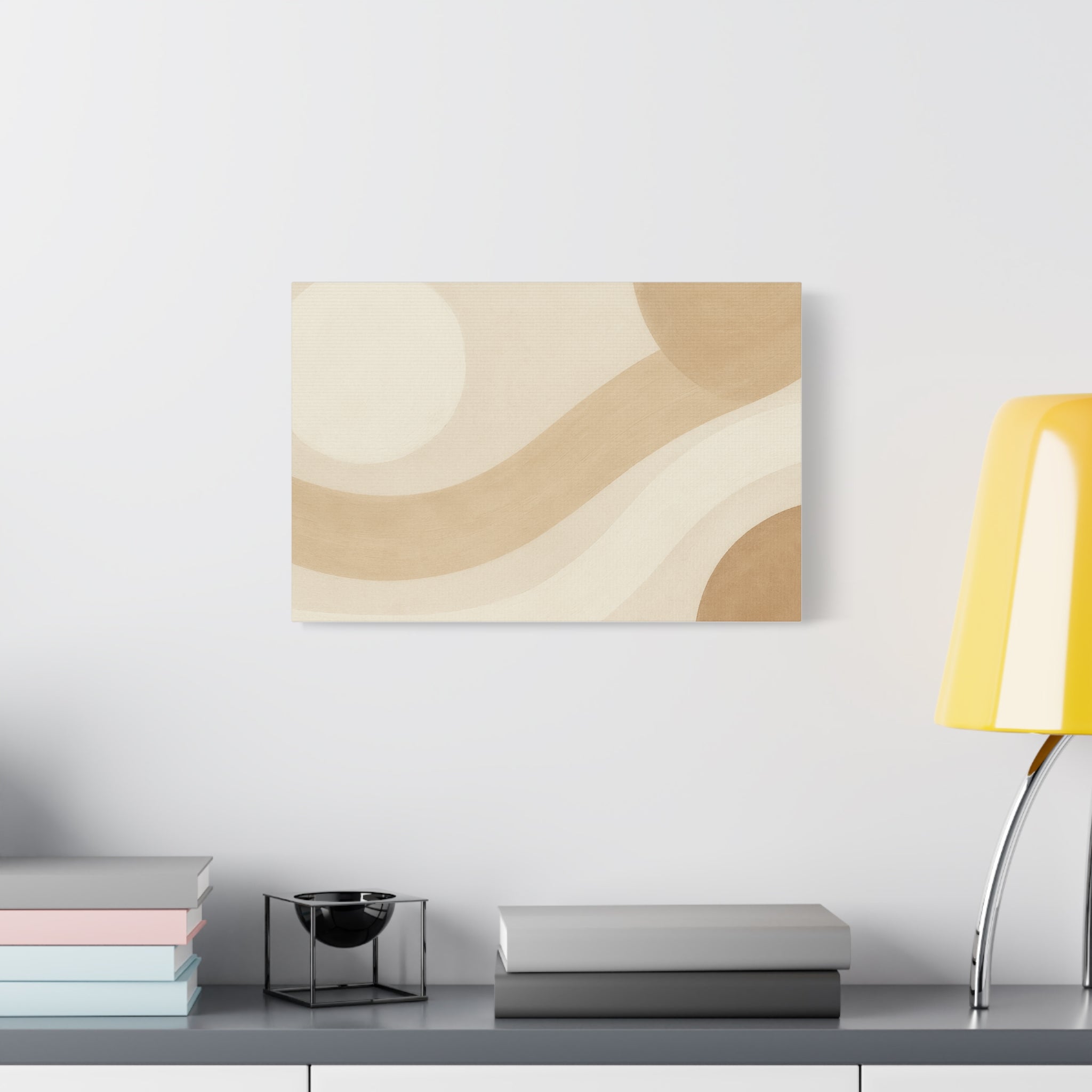 Abstract Neutral Wave Canvas Art – Beige Minimalist Wall Decor