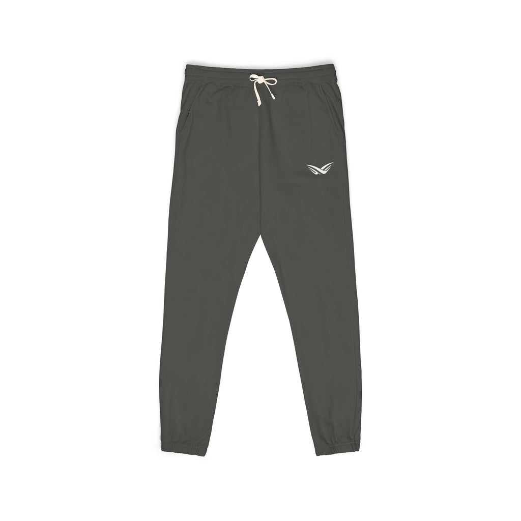 Embroidered Wing Logo Sweatpants — Garment-Dyed Fleece Joggers