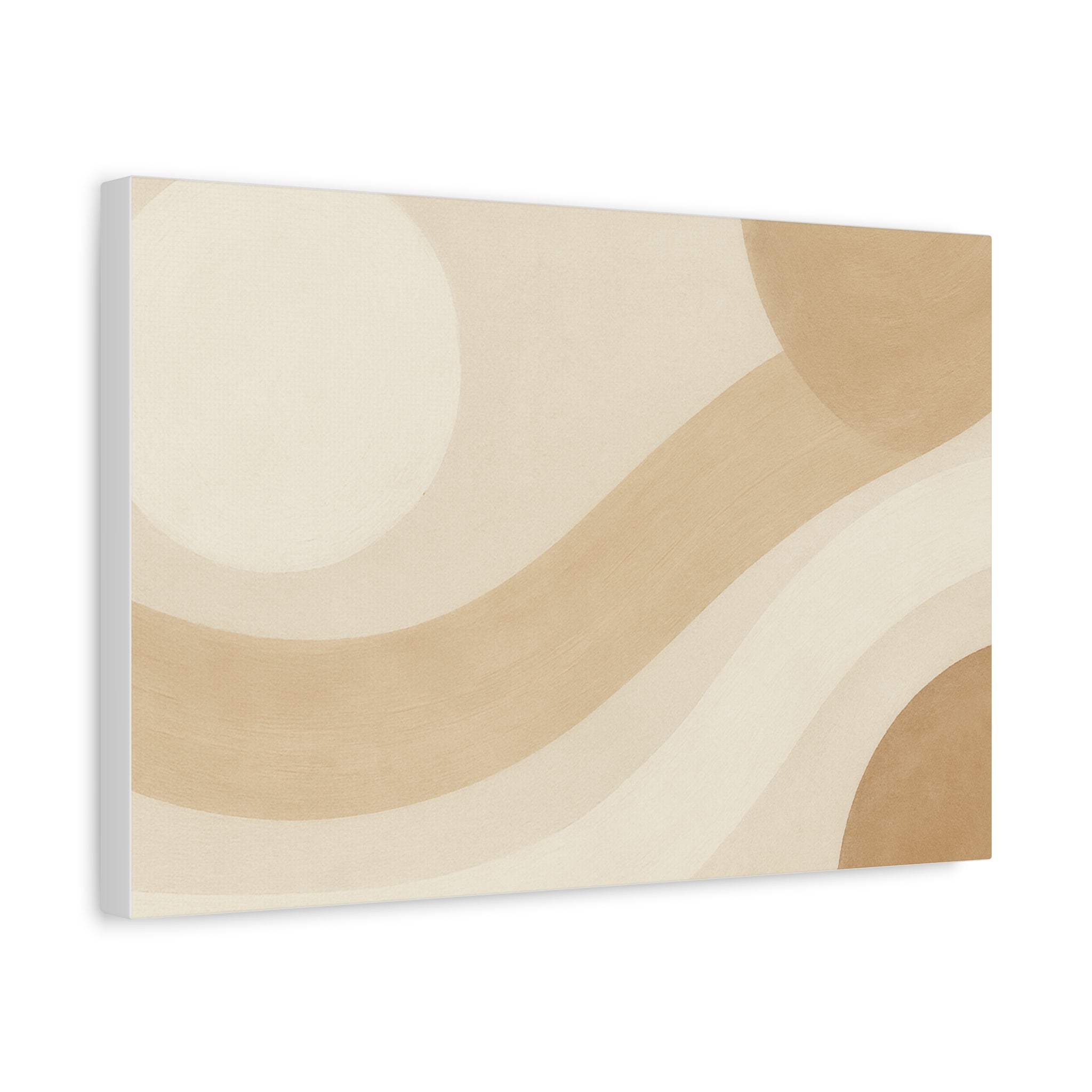 Abstract Neutral Wave Canvas Art – Beige Minimalist Wall Decor