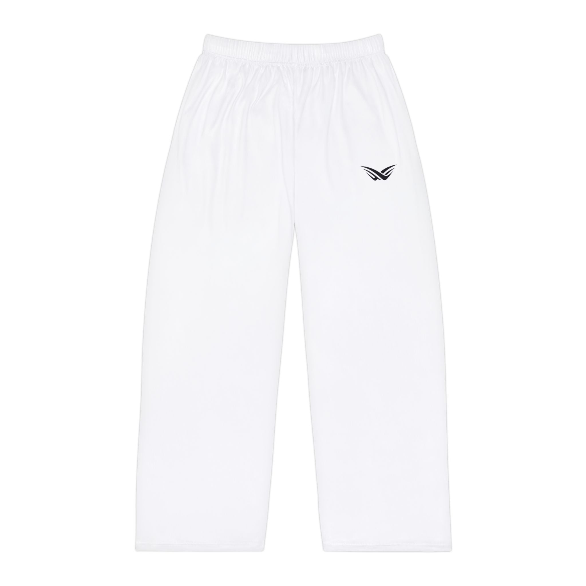 Men's Pajama Pants — Cozy White Lounge Sleepwear with Small Chest Logo