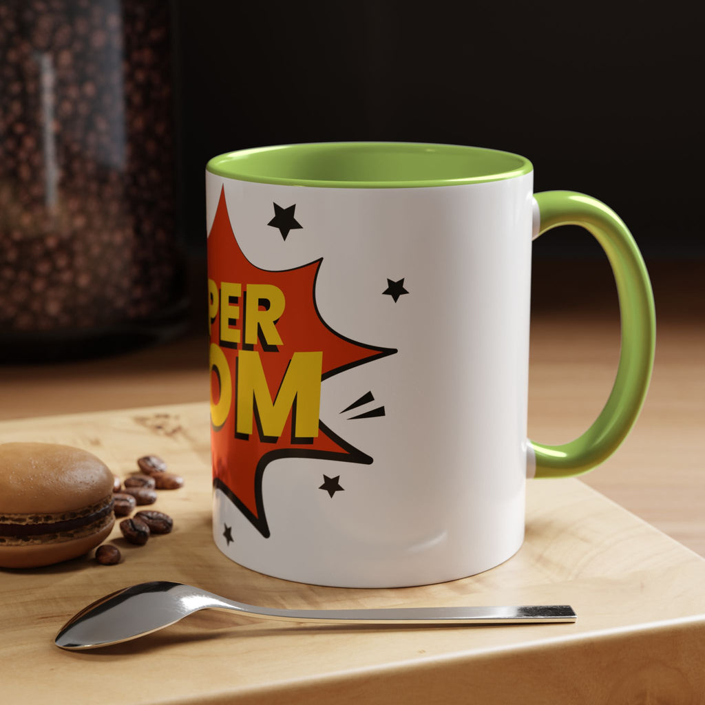 Super Mom Coffee Mug — Comic Book Pop Art Mother's Day Gift (11/15oz)