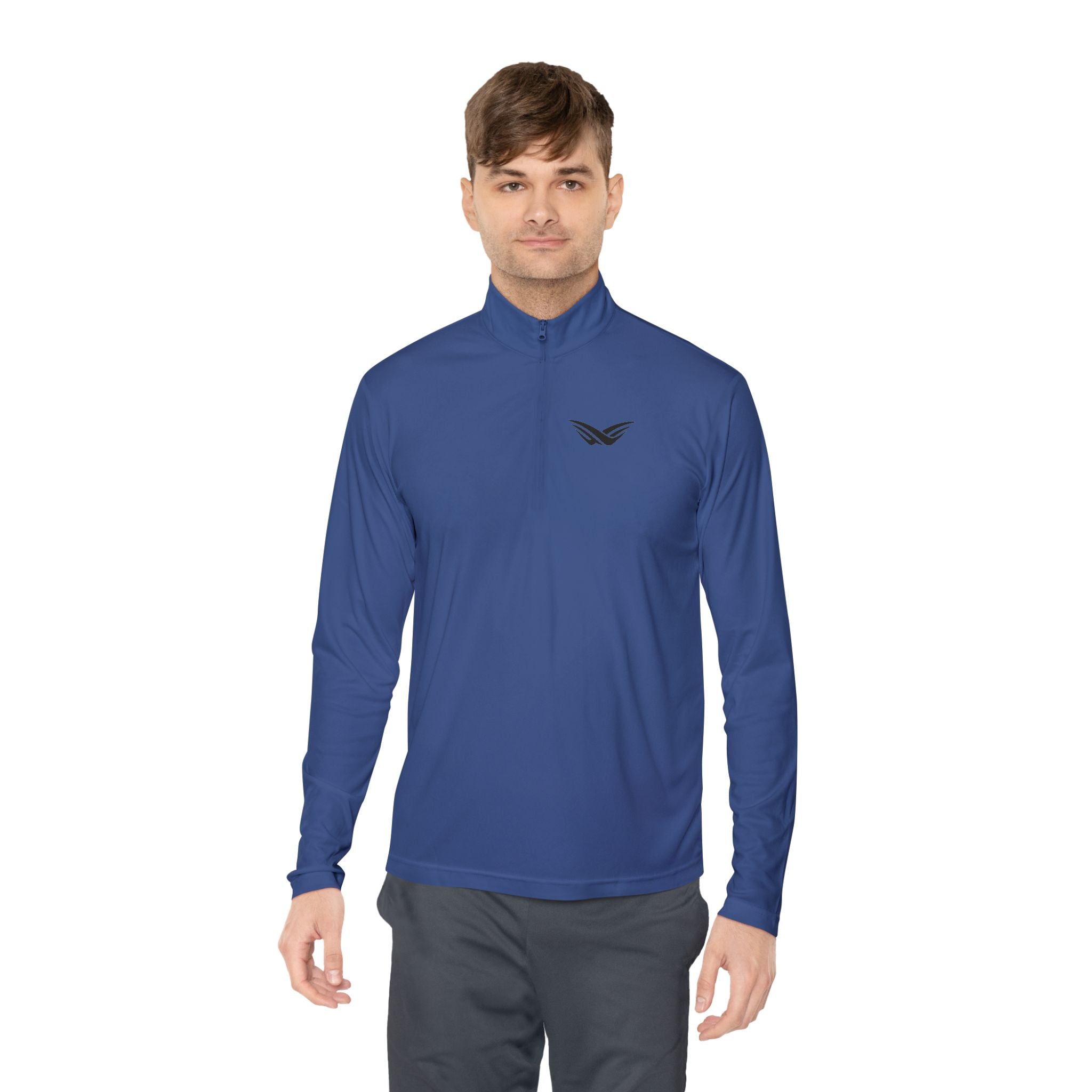 JNG Emblem Quarter-Zip Pullover — Minimalist Wing Logo | Move with Purpose