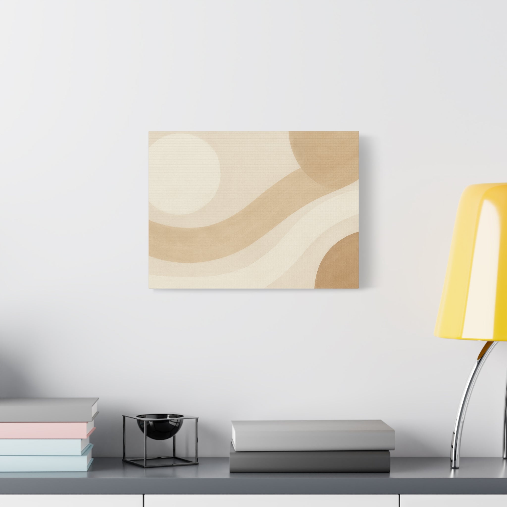 Abstract Neutral Wave Canvas Art – Beige Minimalist Wall Decor
