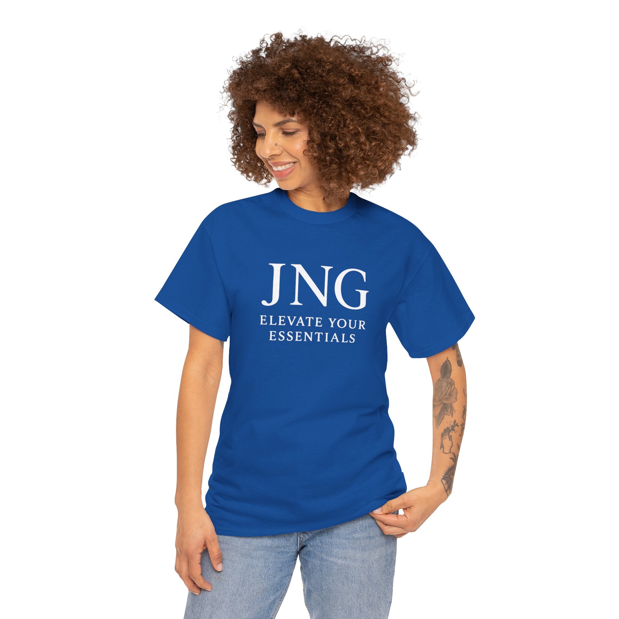 JNG “Elevate Your Essentials” Tee  Minimalist Premium Logo T-Shirt