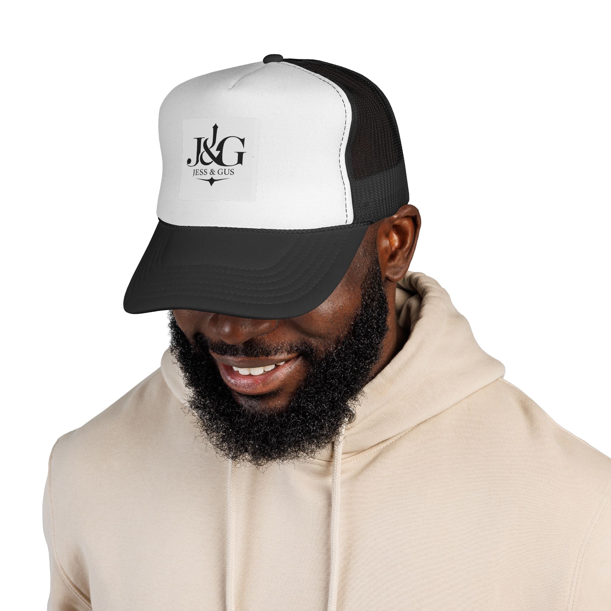 J&G (Jess & Gus) Trucker Cap — Embroidered Logo Mesh Hat | Inspired by Movement & Purpose
