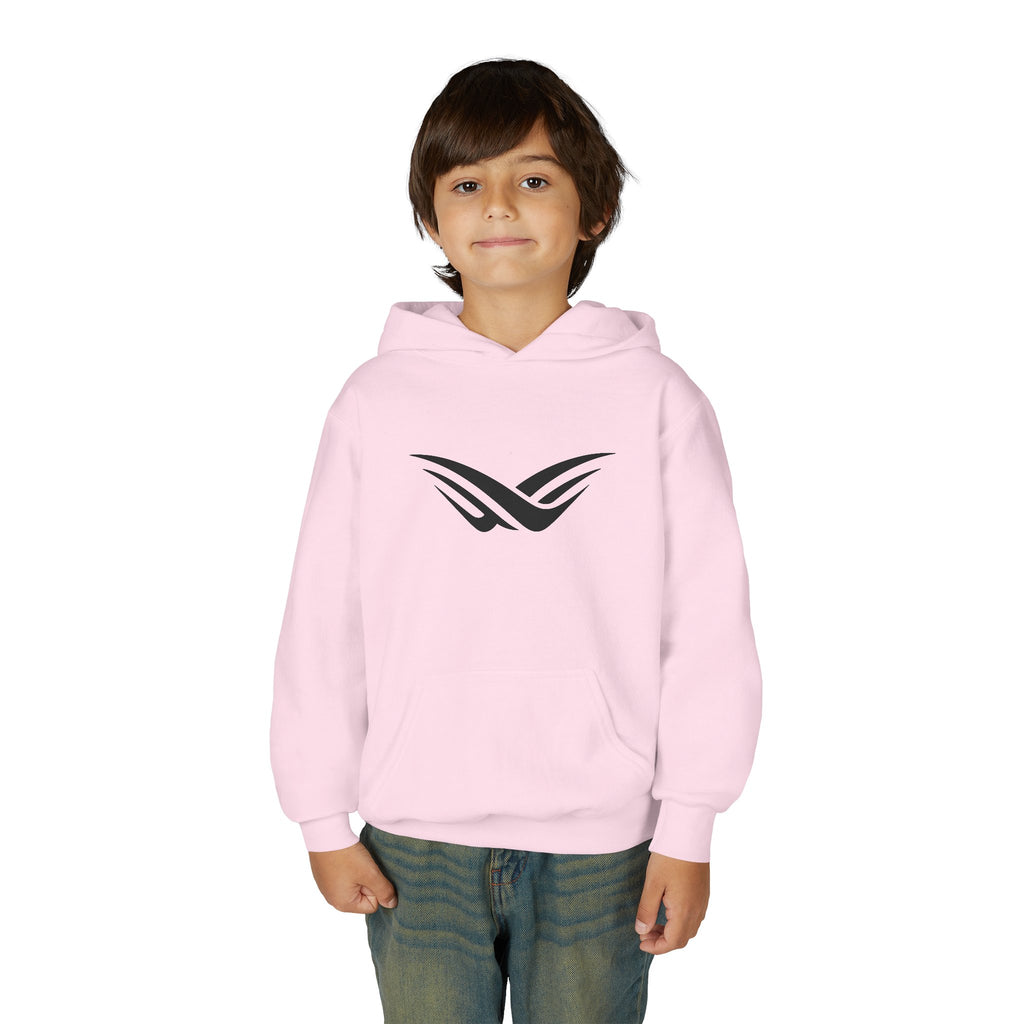 Youth Hoodie with Minimal Wave Logo — Casual Kids Pullover