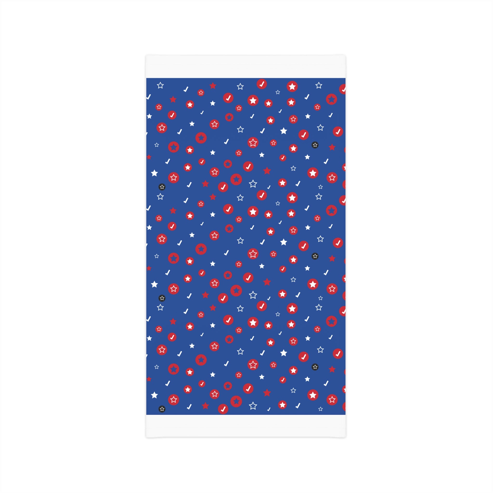 Neck Gaiter — Patriotic Red & White Stars on Blue Lightweight Face Scarf