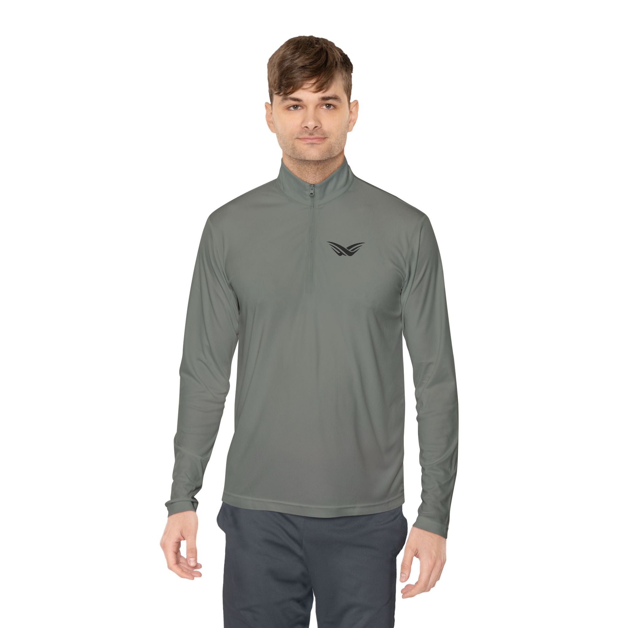 JNG Emblem Quarter-Zip Pullover — Minimalist Wing Logo | Move with Purpose