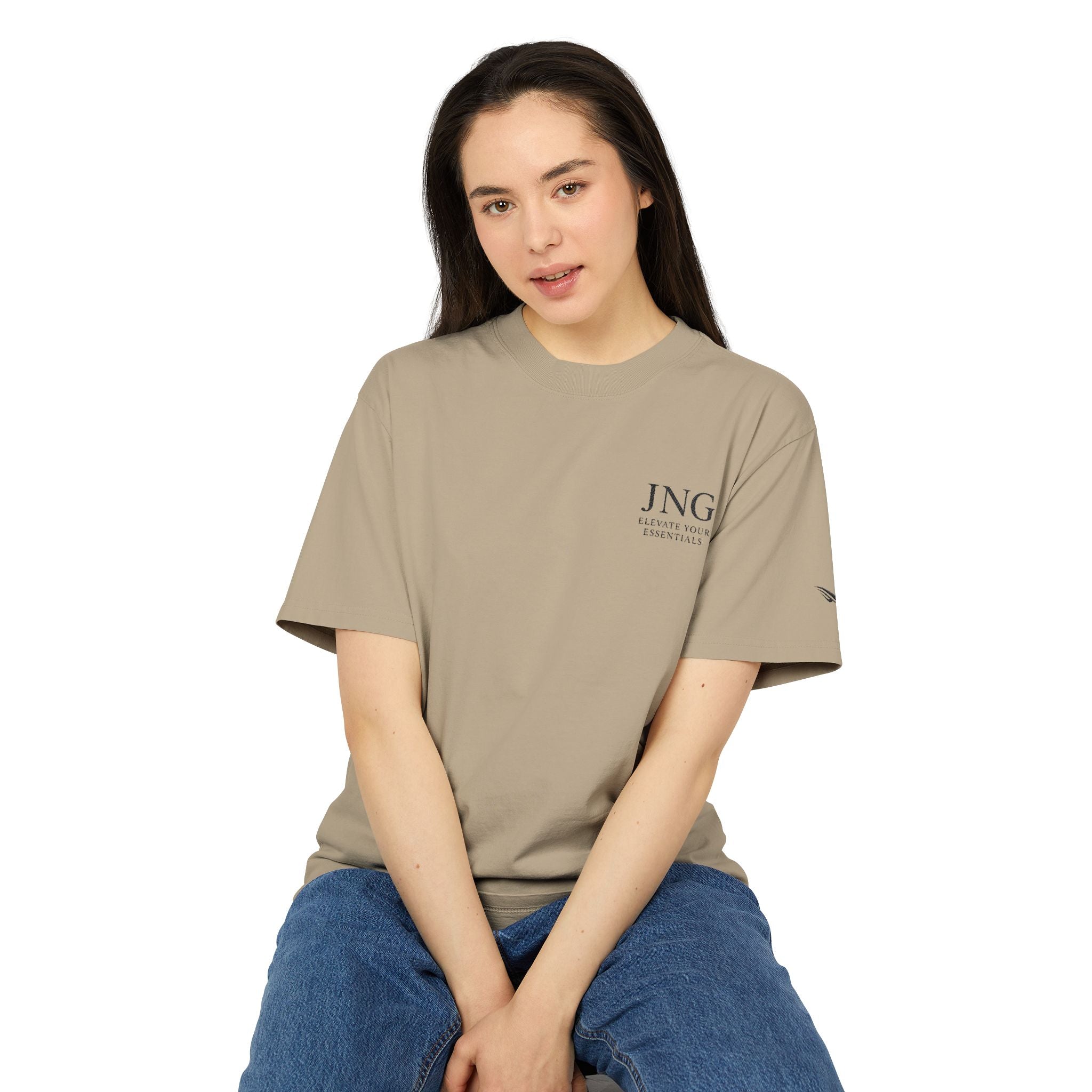 Vintage Minimalist Logo Tee — JNG Distressed Chest Print