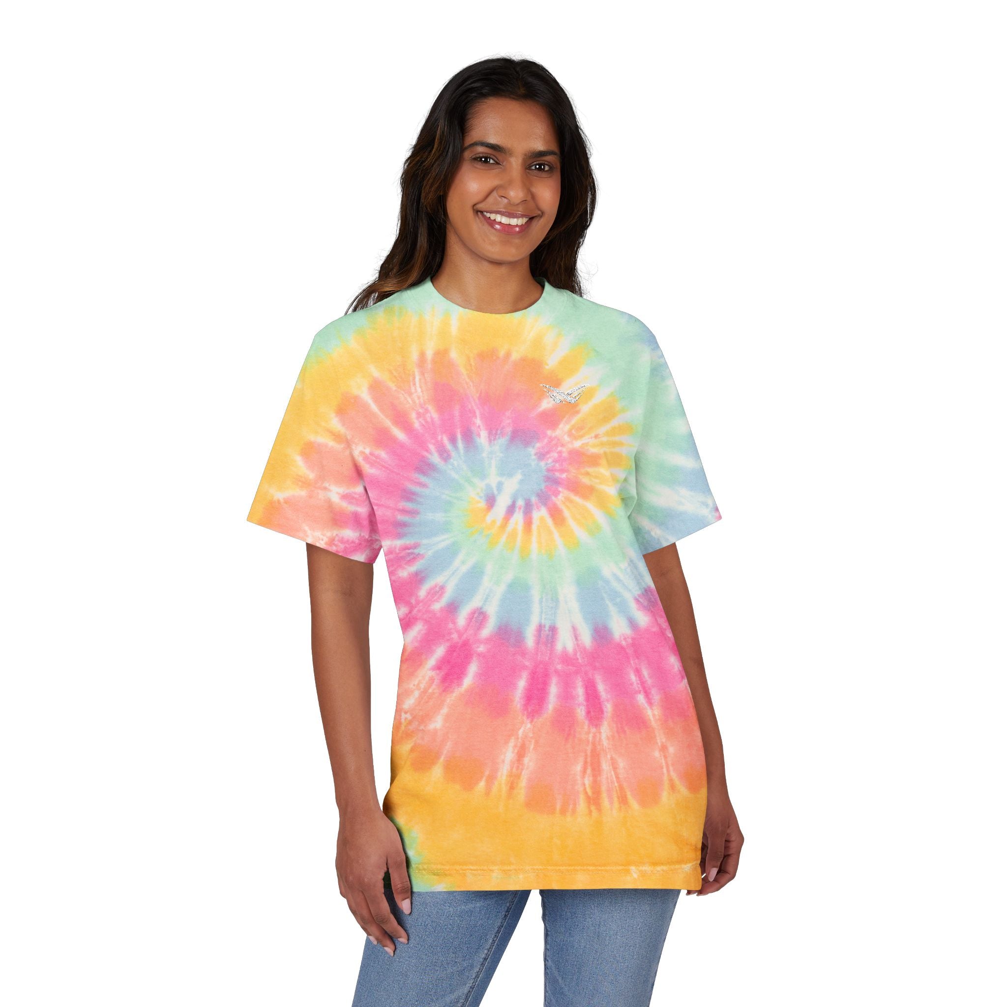 Tie-Dye Spiral Embroidered T-Shirt