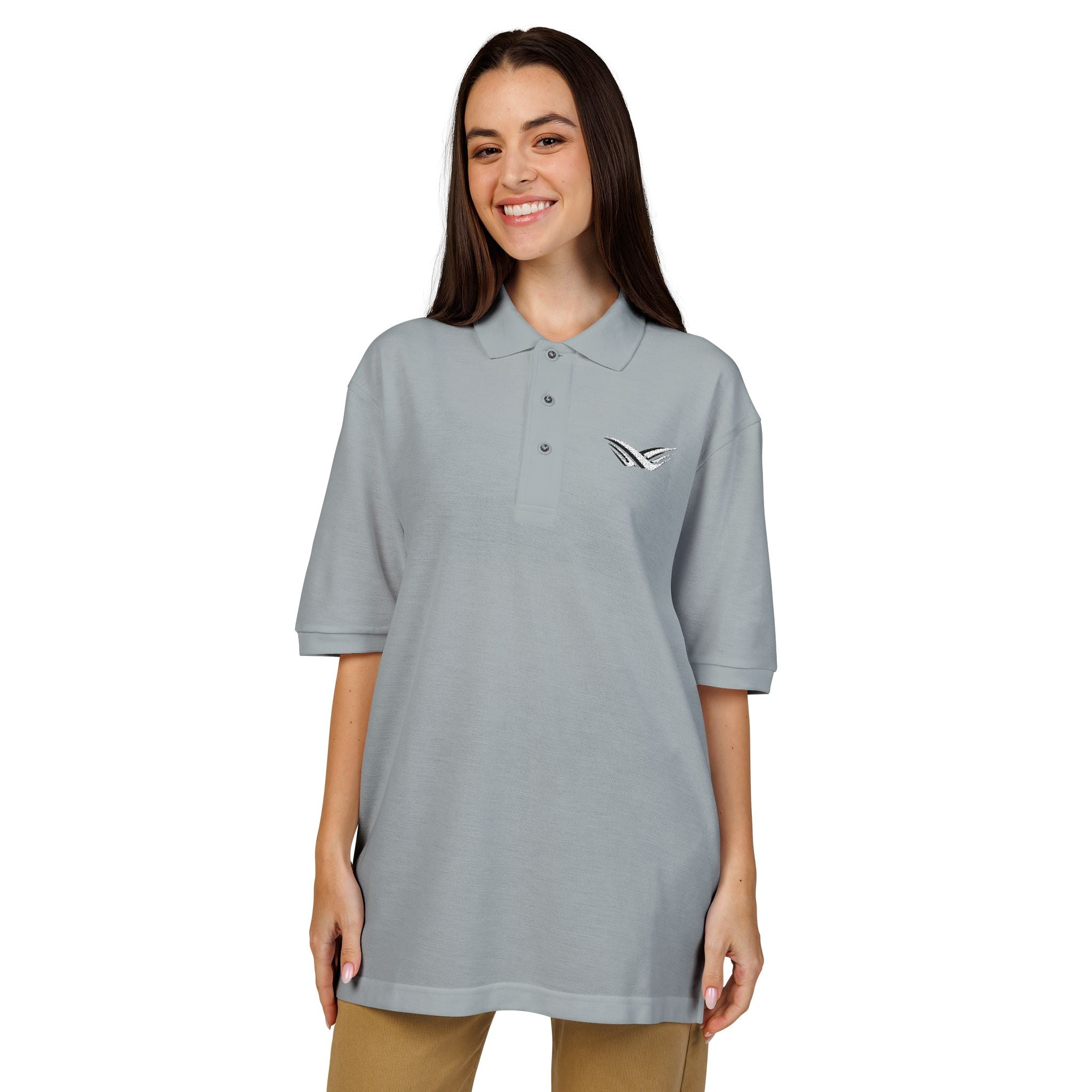 Embroidered Wing Logo Polo Shirt — Classic Lightweight Golf & Casual Polo