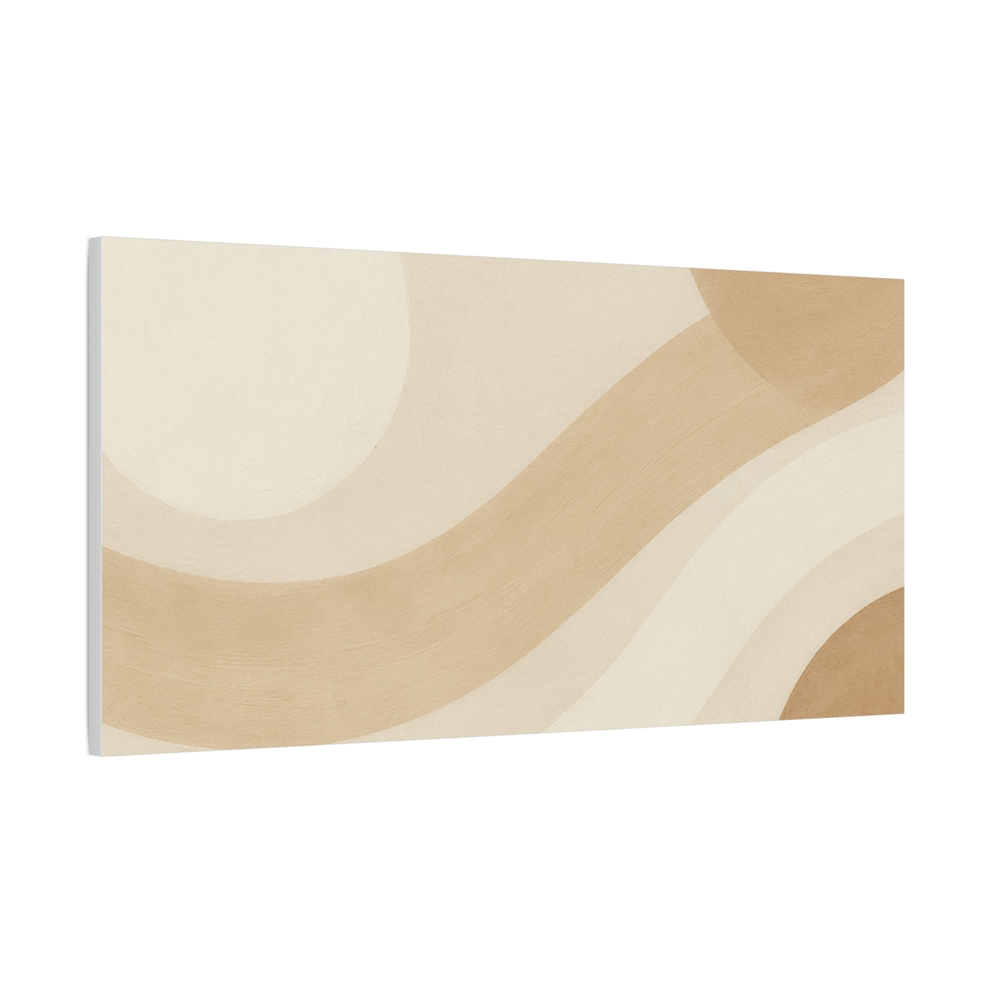 Abstract Neutral Wave Canvas Art – Beige Minimalist Wall Decor