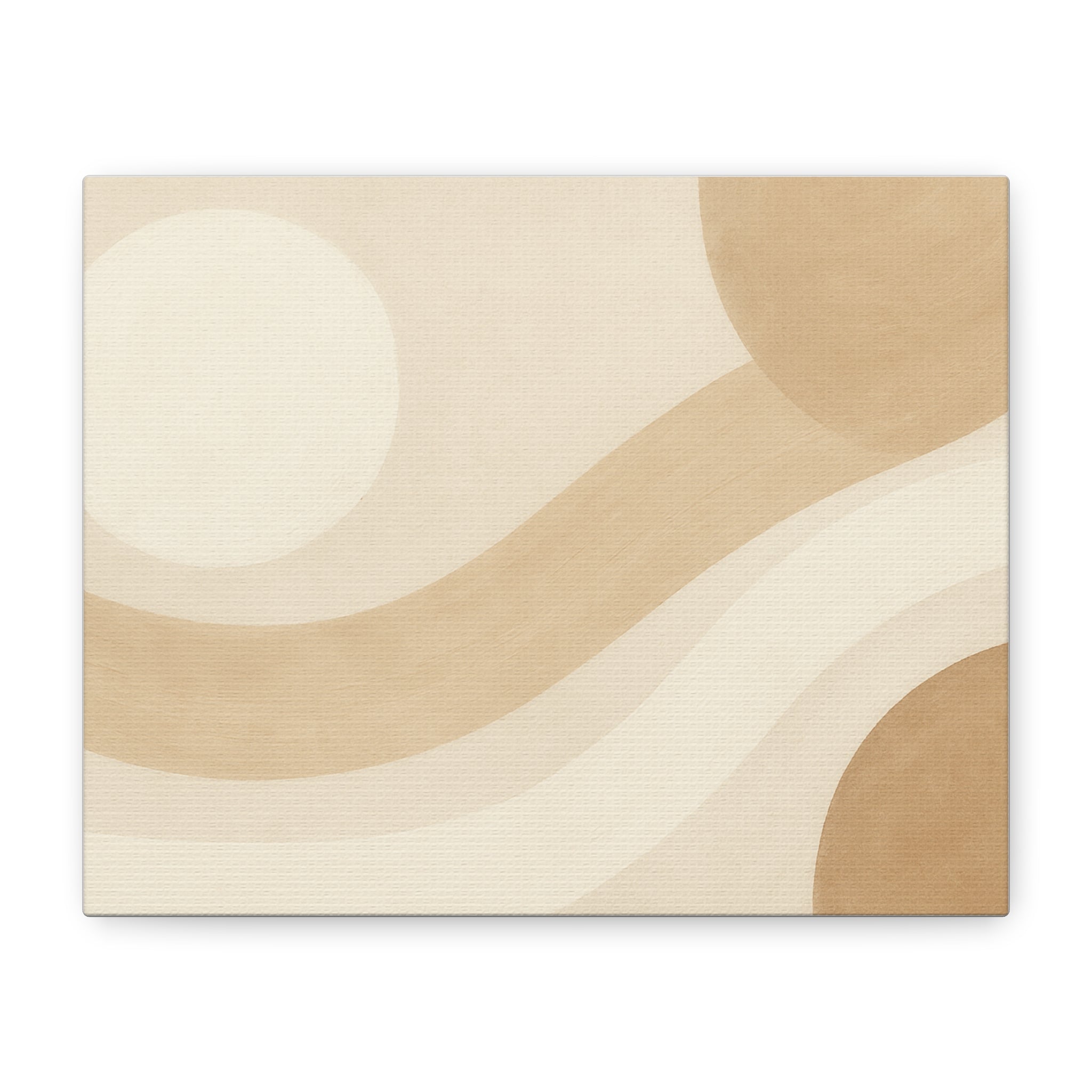 Abstract Neutral Wave Canvas Art – Beige Minimalist Wall Decor