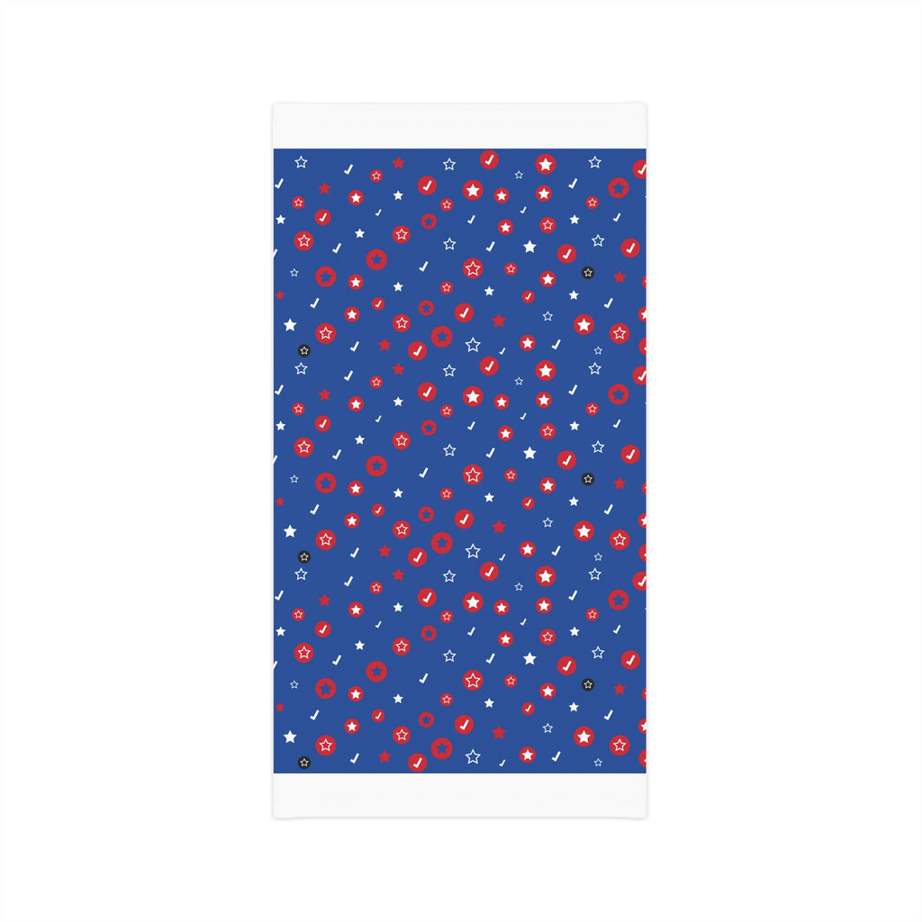 Neck Gaiter — Patriotic Red & White Stars on Blue Lightweight Face Scarf