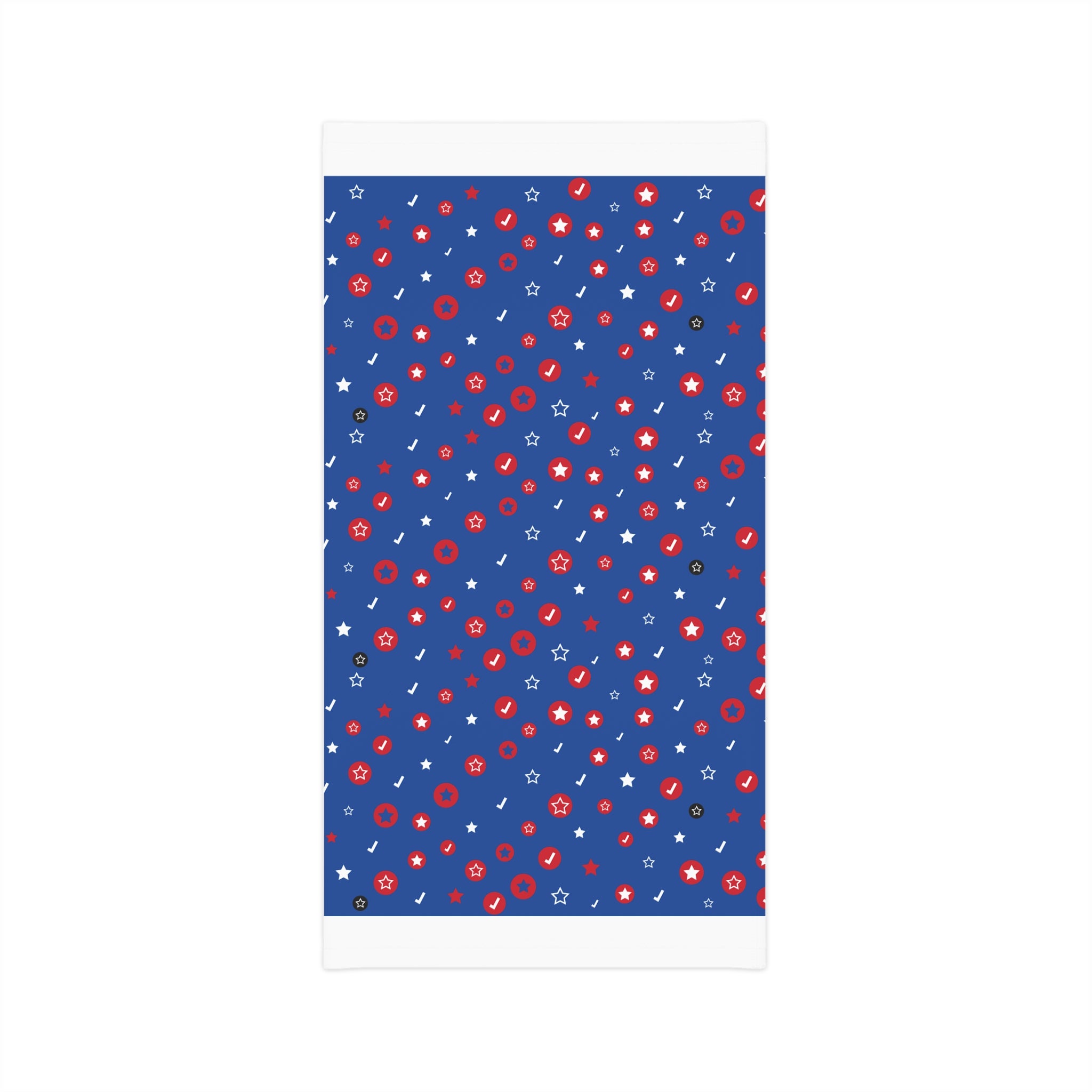 Neck Gaiter — Patriotic Red & White Stars on Blue Lightweight Face Scarf