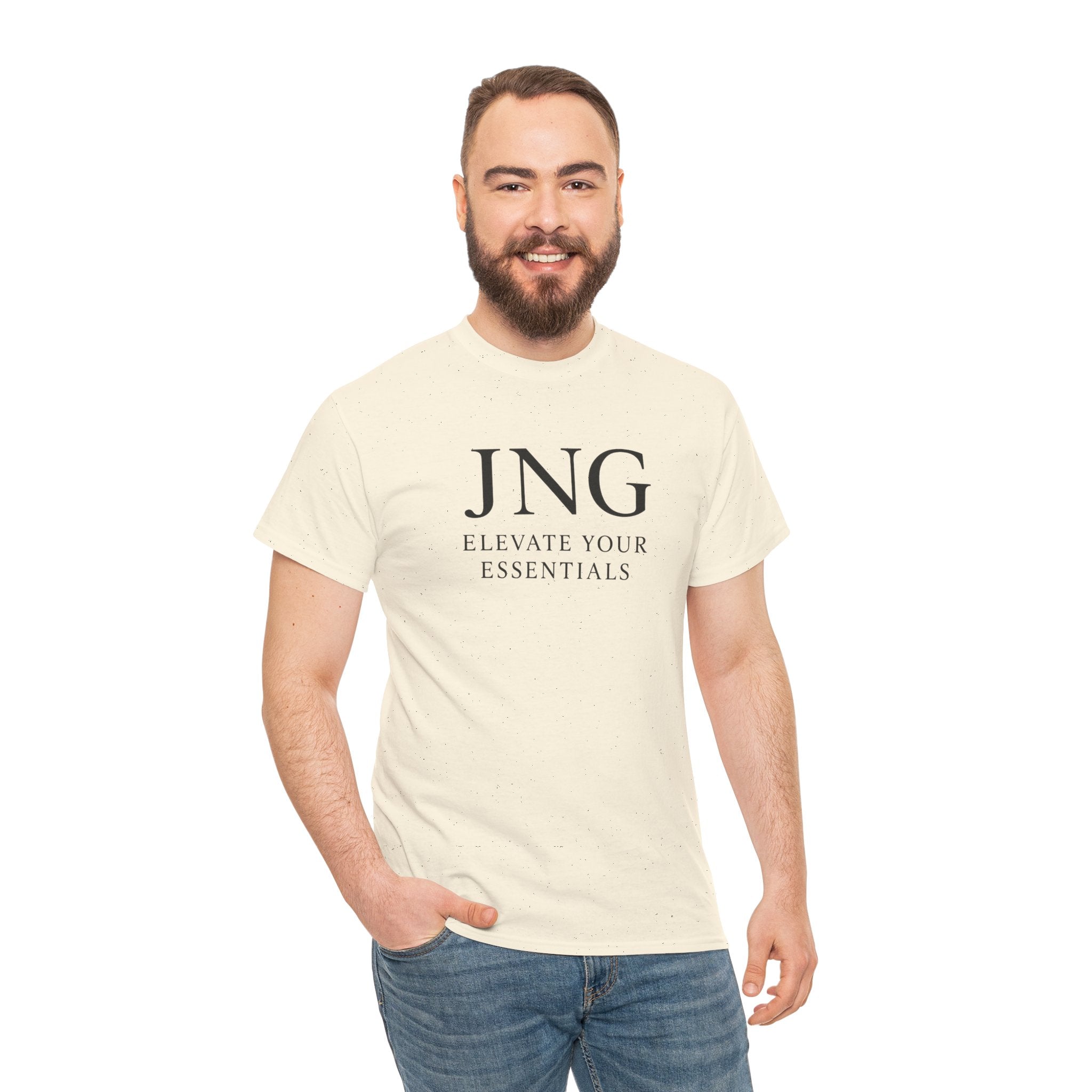 JNG “Elevate Your Essentials” Tee — Minimalist Premium Logo T-Shirt