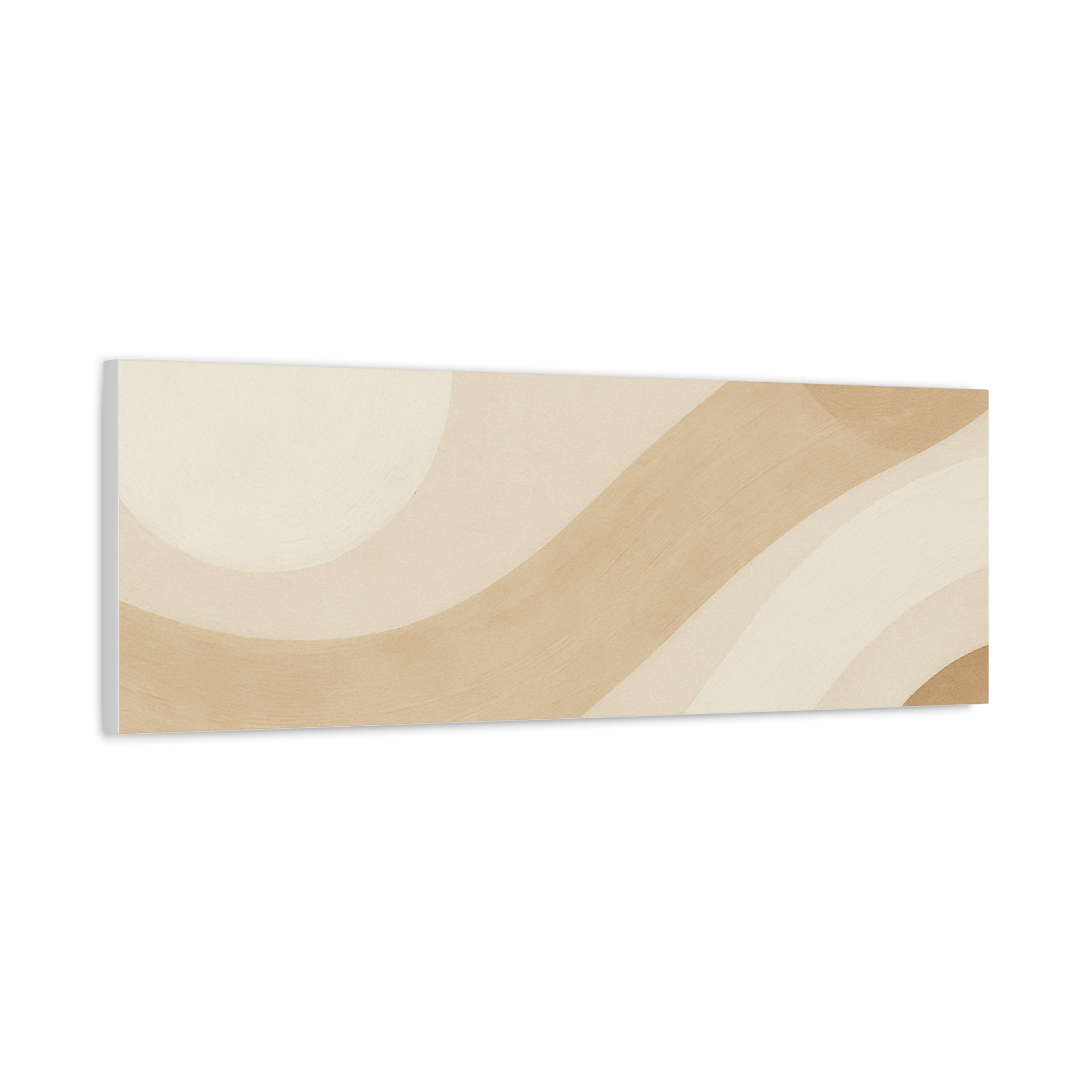 Abstract Neutral Wave Canvas Art – Beige Minimalist Wall Decor