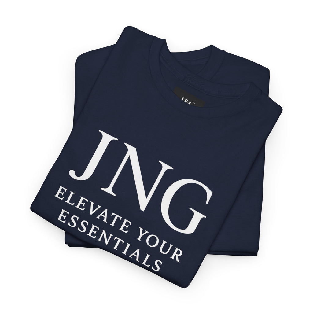 JNG “Elevate Your Essentials” Tee  Minimalist Premium Logo T-Shirt