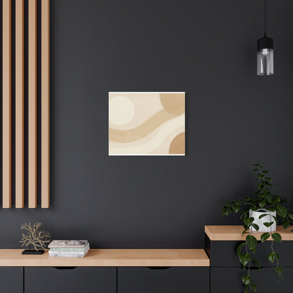 Abstract Neutral Wave Canvas Art – Beige Minimalist Wall Decor