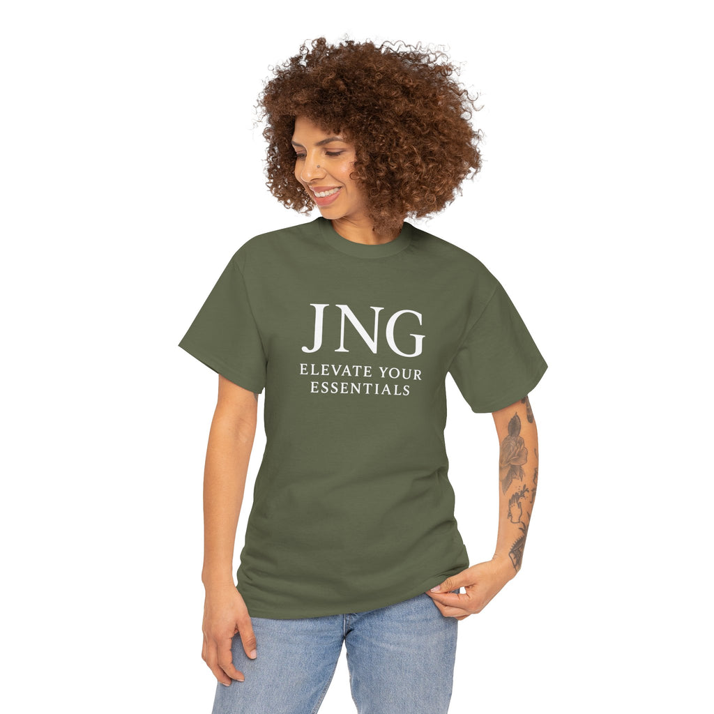 JNG “Elevate Your Essentials” Tee  Minimalist Premium Logo T-Shirt