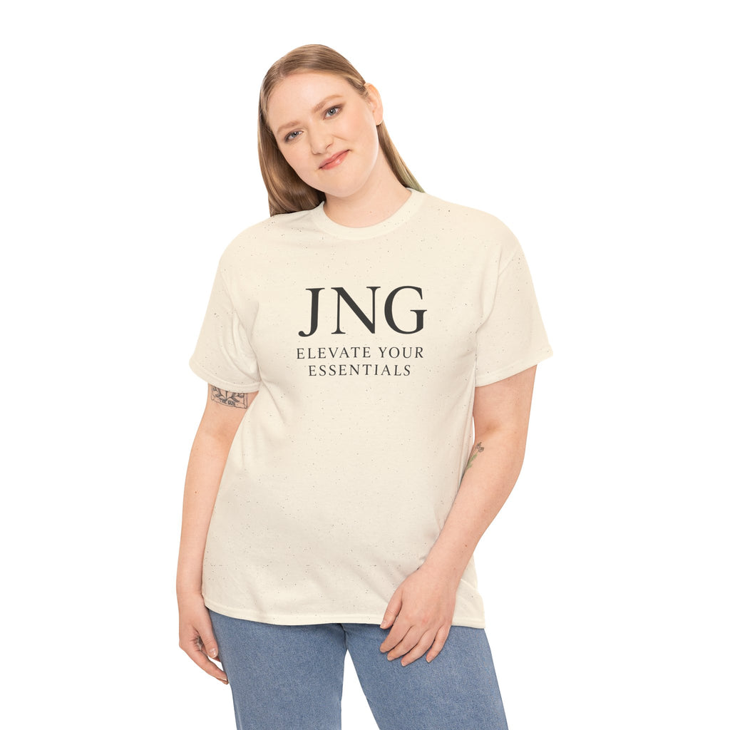 JNG “Elevate Your Essentials” Tee — Minimalist Premium Logo T-Shirt