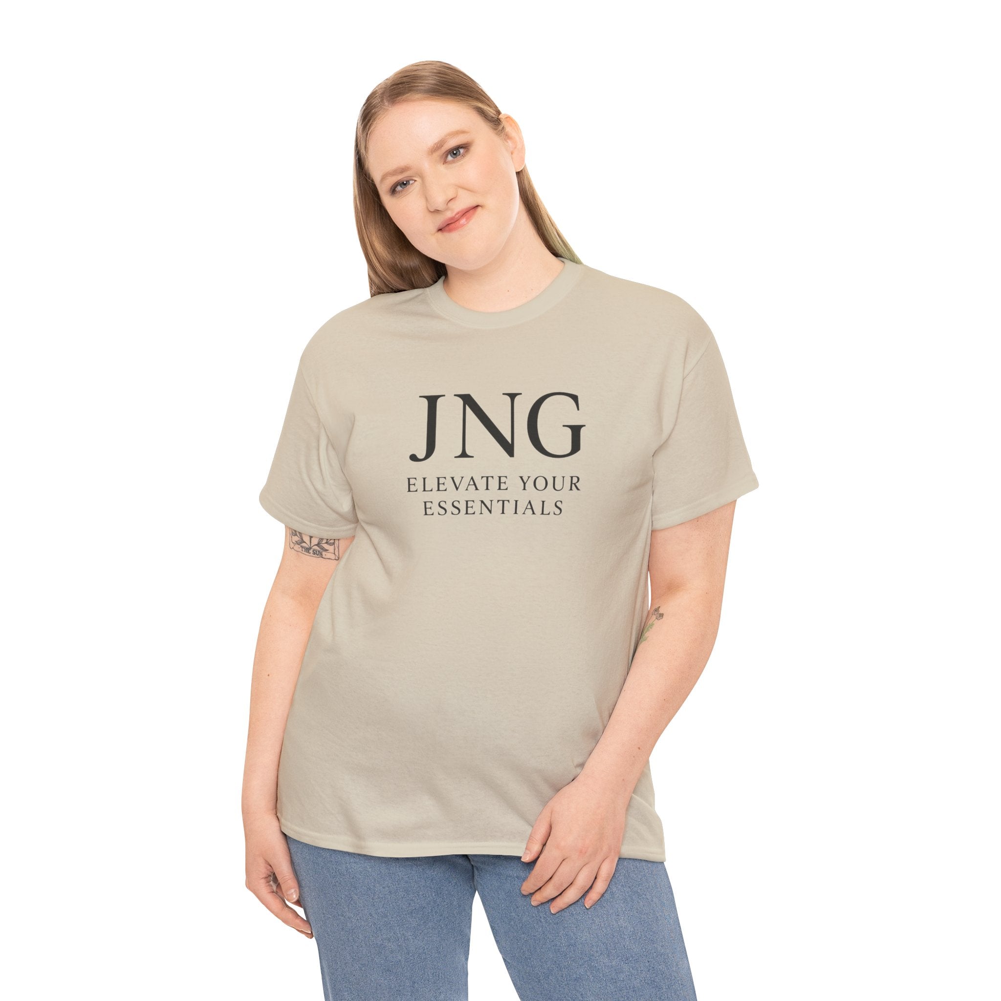 JNG “Elevate Your Essentials” Tee — Minimalist Premium Logo T-Shirt