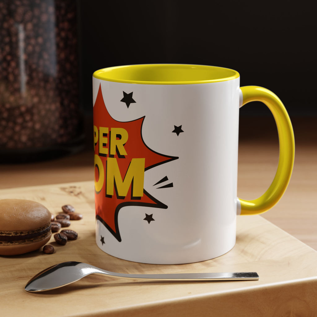 Super Mom Coffee Mug — Comic Book Pop Art Mother's Day Gift (11/15oz)